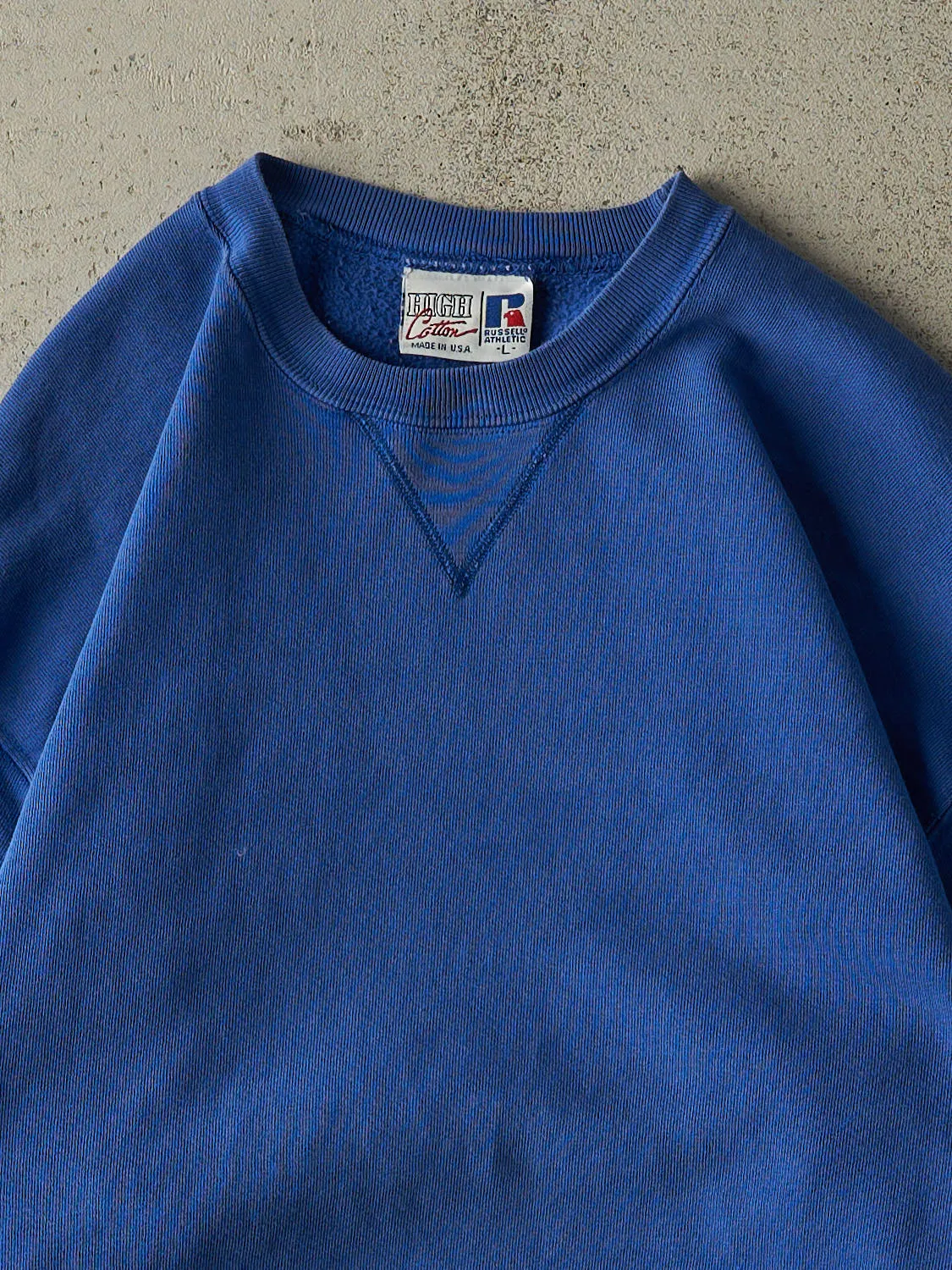 Vintage 90s Blue Russell Athletic Blank Crewneck (M/L) sold by Rebalance Vintage product image thumbnail 2