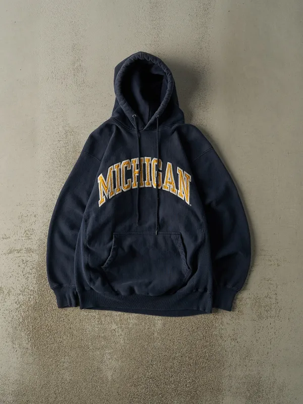 Vintage Y2K Navy Blue University Of Michigan Embroidered Hoodie (S/M) sold by Rebalance Vintage