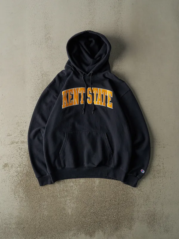 Vintage 90s Navy Blue Kent State Embroidered Champion Hoodie (L) sold by Rebalance Vintage
