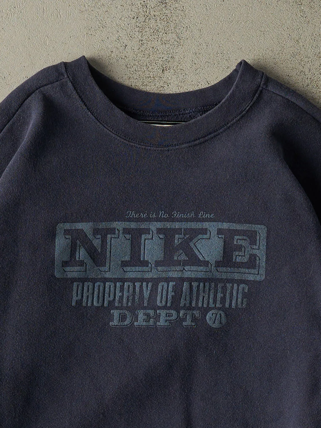 Vintage Y2K Navy Blue Nike Logo Crewneck (XXL) sold by Rebalance Vintage product image thumbnail 2