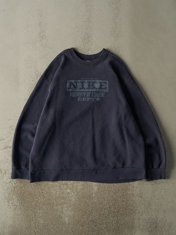 Vintage Y2K Navy Blue Nike Logo Crewneck (XXL) made by Rebalance Vintage