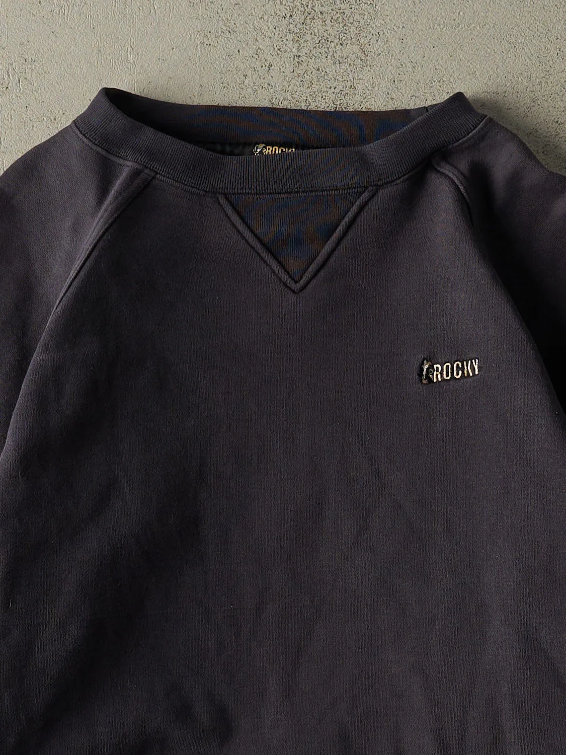 Vintage Y2K Navy Blue Rocky Embroidered Crewneck (L) sold by Rebalance Vintage product image thumbnail 2