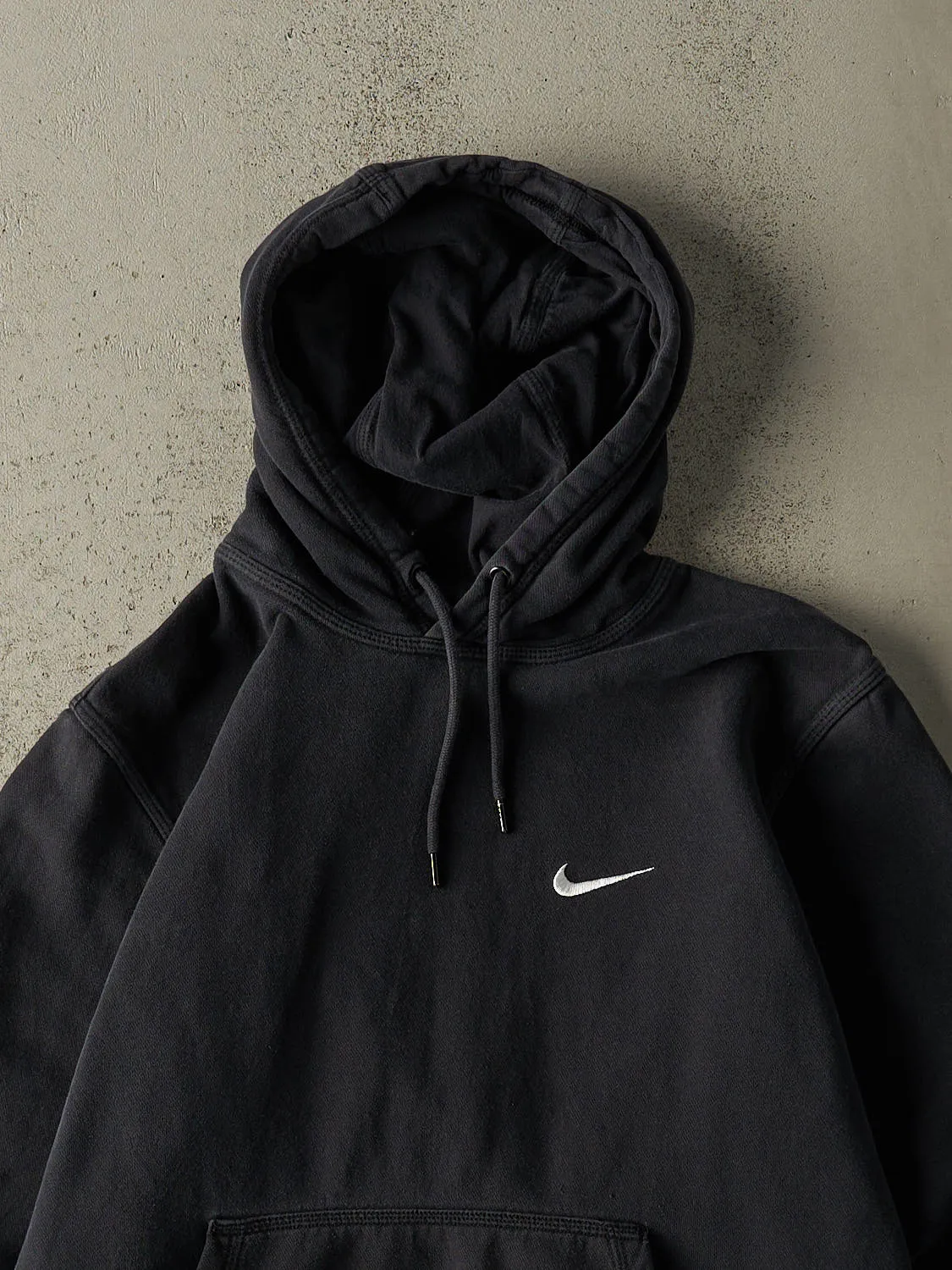 Vintage Y2K Faded Black Nike Embroidered Hoodie (S/M) sold by Rebalance Vintage product image thumbnail 2