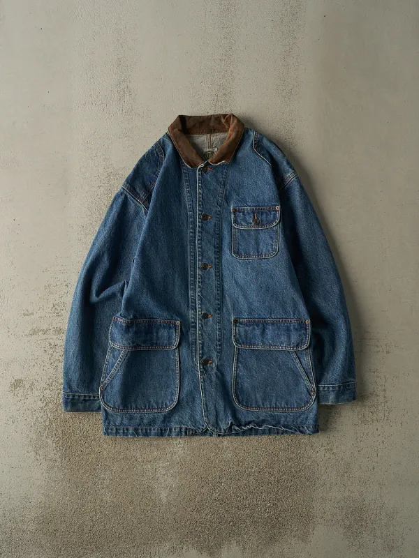 Vintage 90s Mid Wash Denim Chore Coat (L/XL) sold by Rebalance Vintage