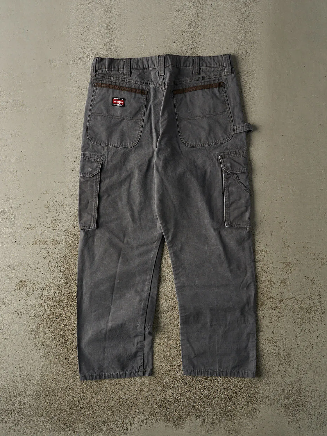 Vintage Y2K Grey Wrangler Carpenter Cargo Pants (36x29.5) sold by Rebalance Vintage product image thumbnail 2