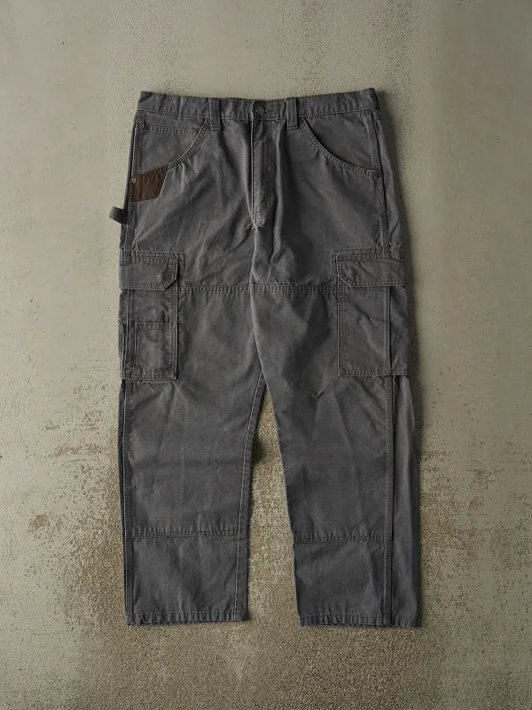 Vintage Y2K Grey Wrangler Carpenter Cargo Pants (36x29.5) sold by Rebalance Vintage