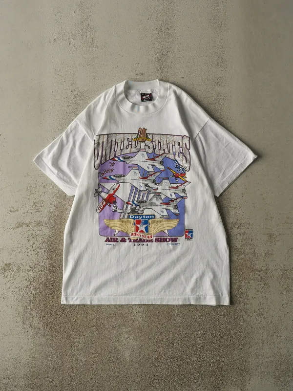 Vintage 94' White US Air & Trade Show Single Stitch Tee (M/L) sold by Rebalance Vintage