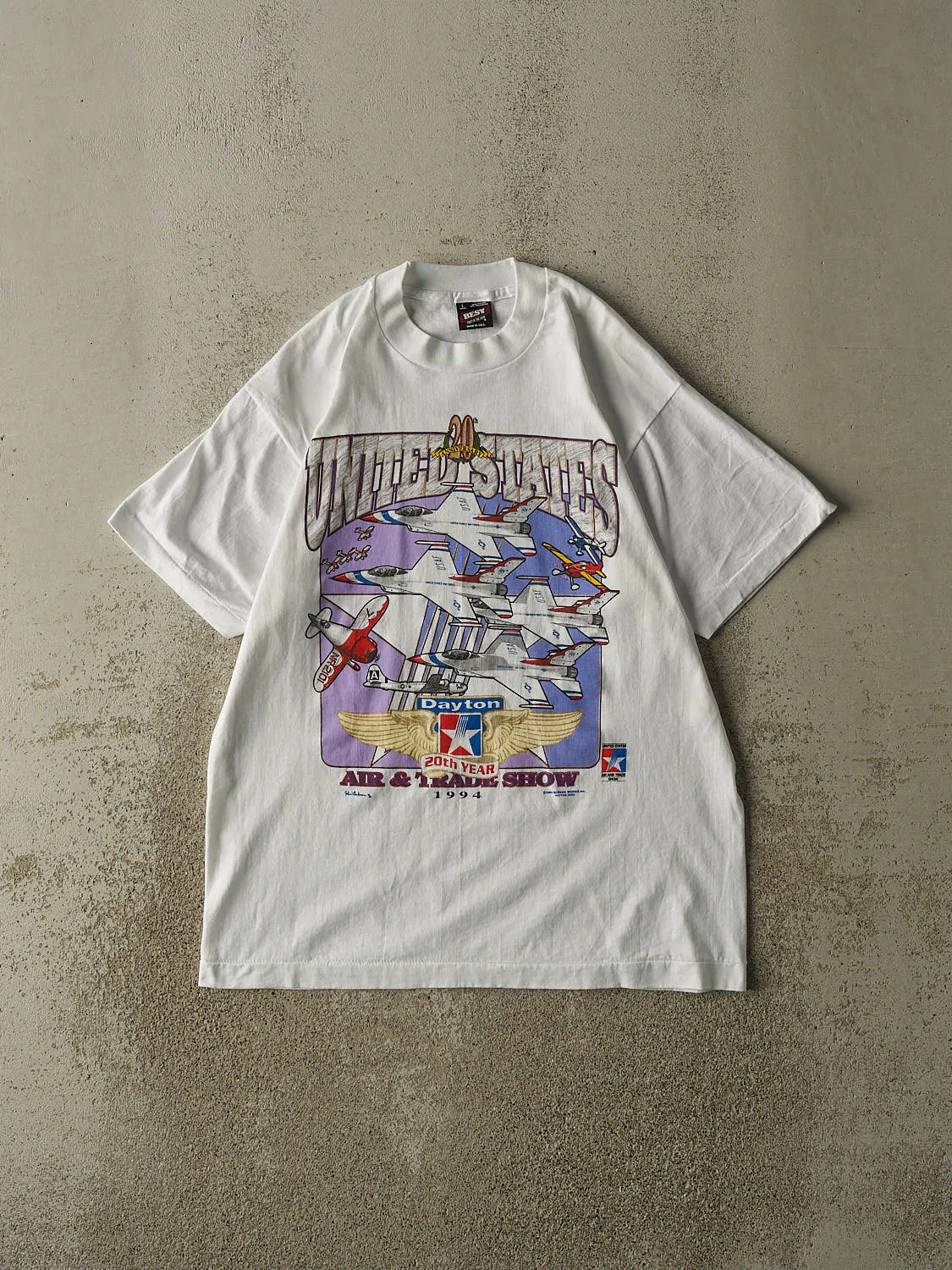 Vintage 94' White US Air & Trade Show Single Stitch Tee (M/L) sold by Rebalance Vintage