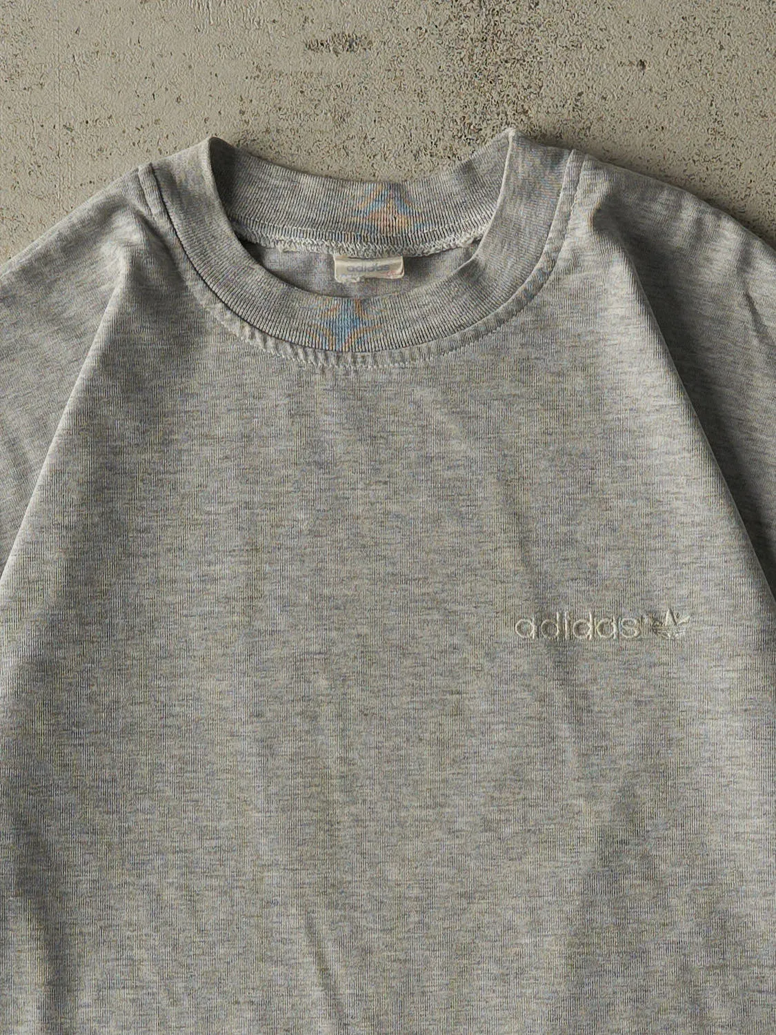 Vintage 80s Heather Grey Adidas Embroidered Logo Tee (M) sold by Rebalance Vintage product image thumbnail 2