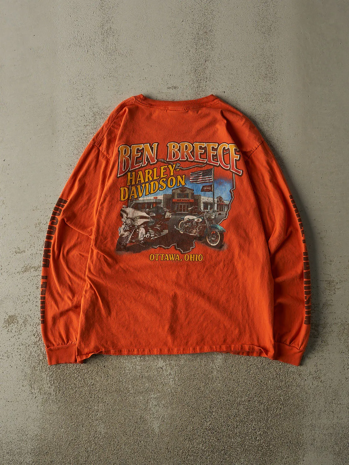 20' Orange Harley Davidson Ottawa OH Long Sleeve (M/L) sold by Rebalance Vintage product image thumbnail 2