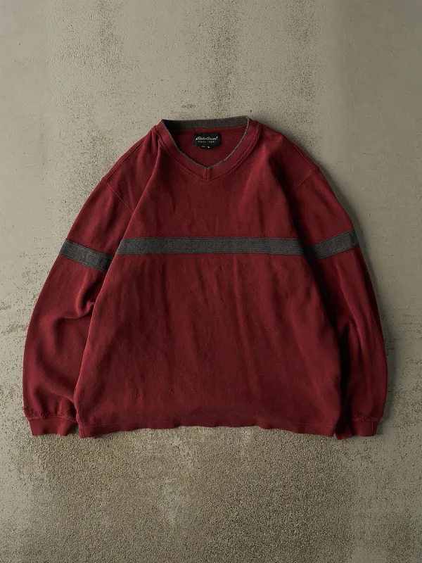 Vintage Y2K Burgundy Eddie Bauer Knit Long Sleeve (M/L) sold by Rebalance Vintage