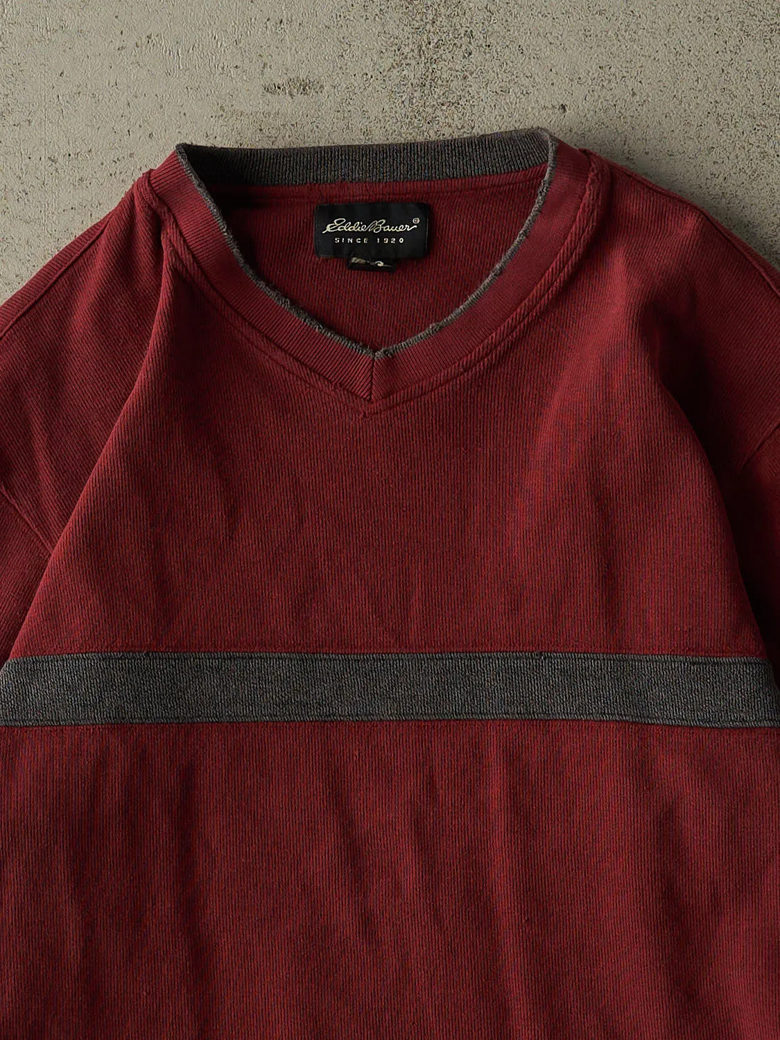 Vintage Y2K Burgundy Eddie Bauer Knit Long Sleeve (M/L) sold by Rebalance Vintage product image thumbnail 2