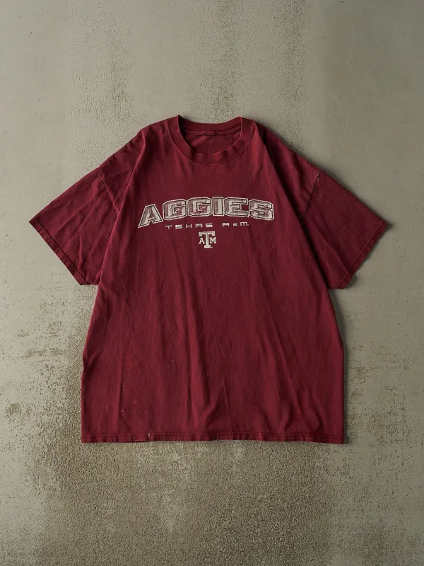 Vintage 90s Burgundy Texas A&M Aggies Tee (XXL) sold by Rebalance Vintage