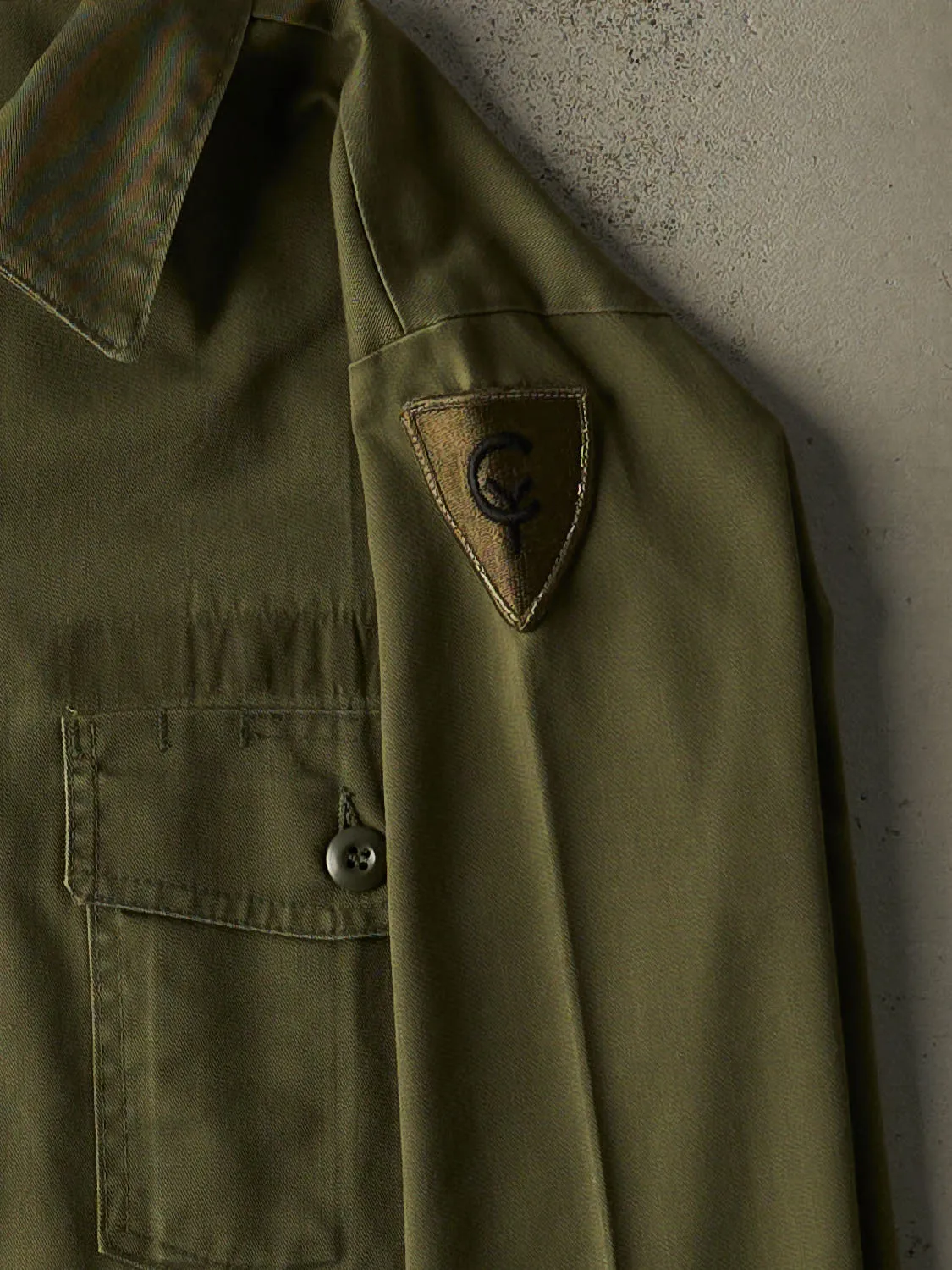 Vintage 90s Green Military Button Up Long Sleeve (L/XL) sold by Rebalance Vintage product image thumbnail 4