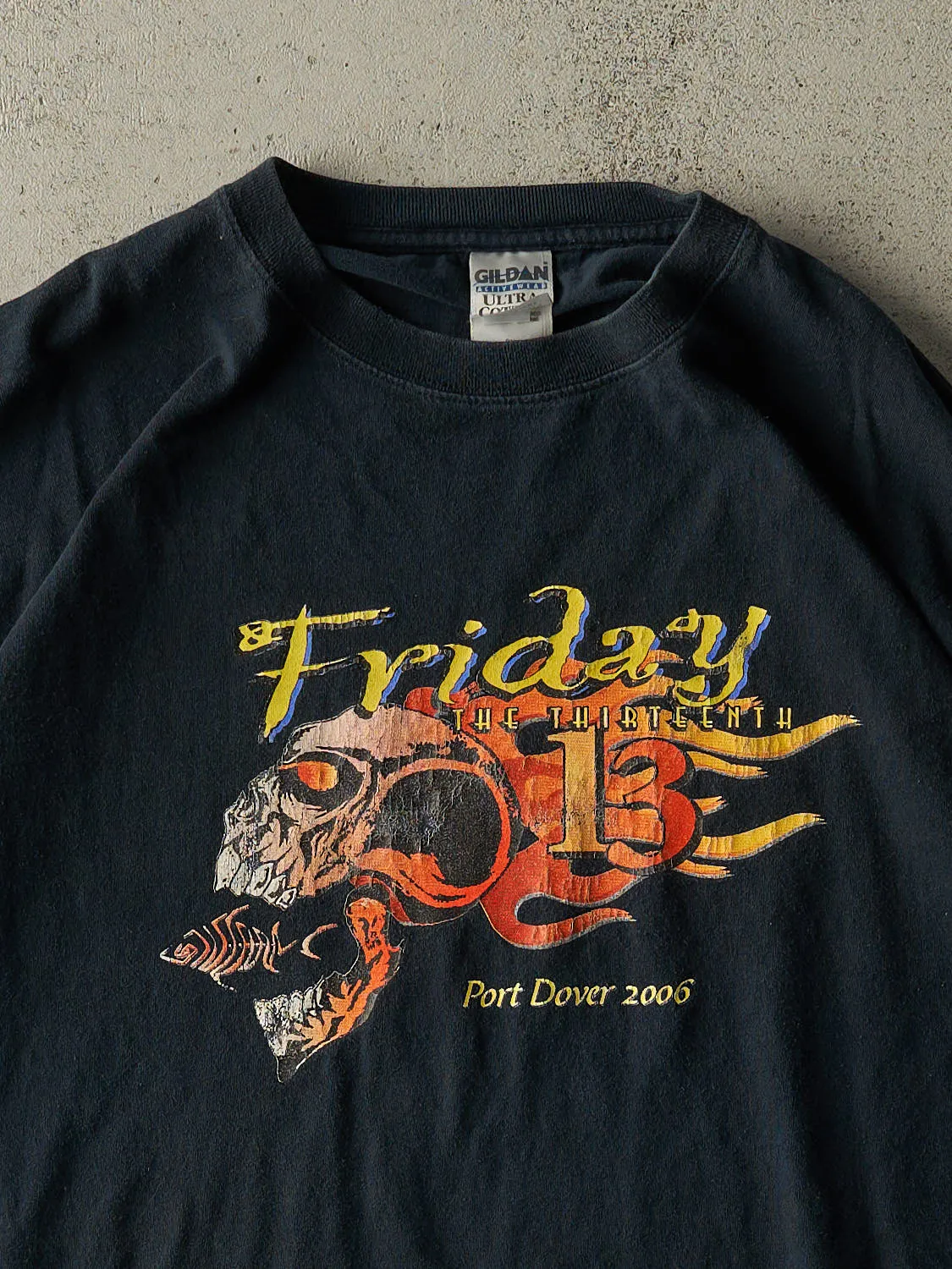 Vintage 06' Faded Black Friday The 13th Biker Tee (XXL) sold by Rebalance Vintage product image thumbnail 2