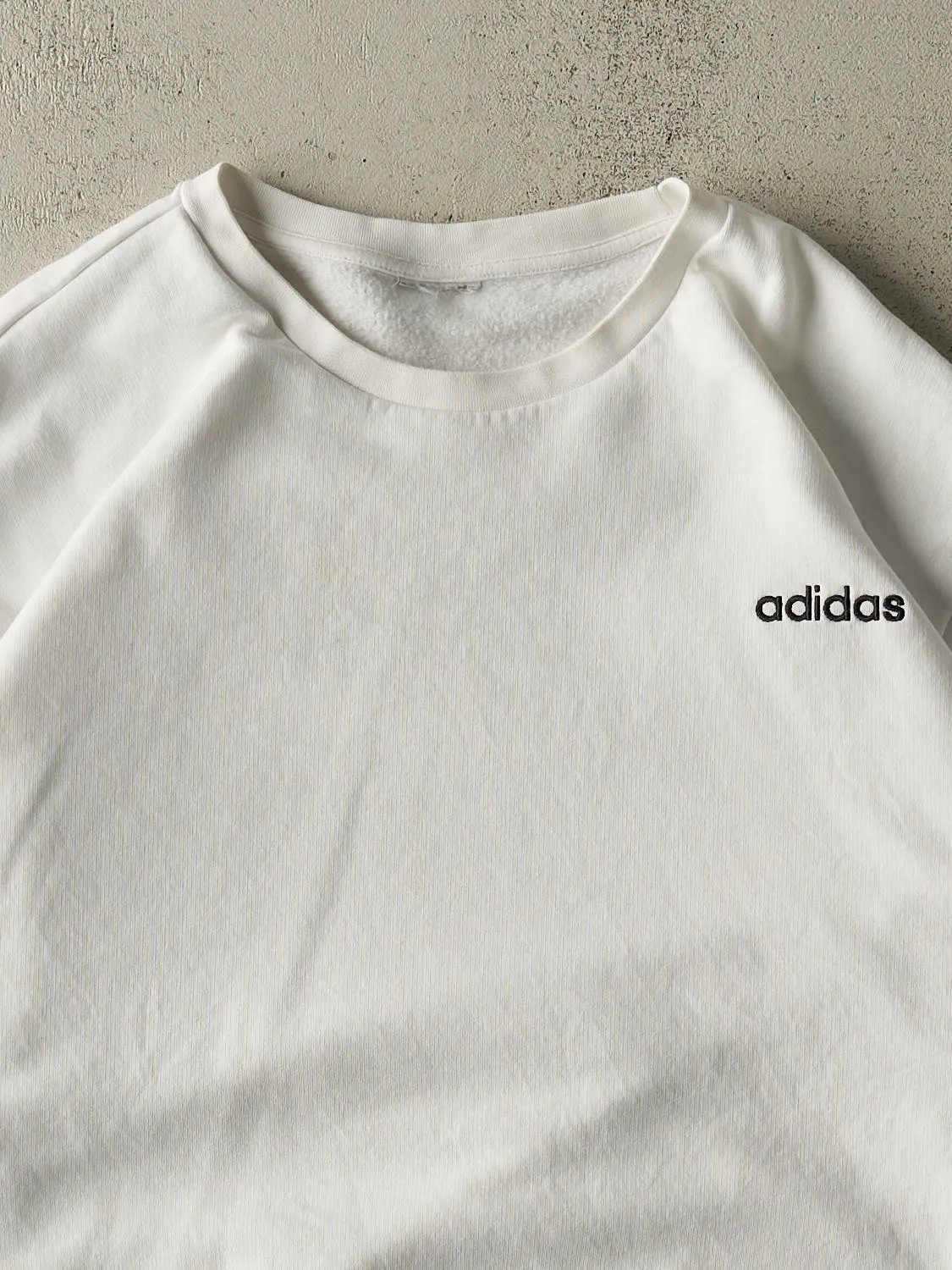 Vintage Y2K White Adidas Embroidered Logo Crewneck (XXL/XXXL) sold by Rebalance Vintage product image thumbnail 2