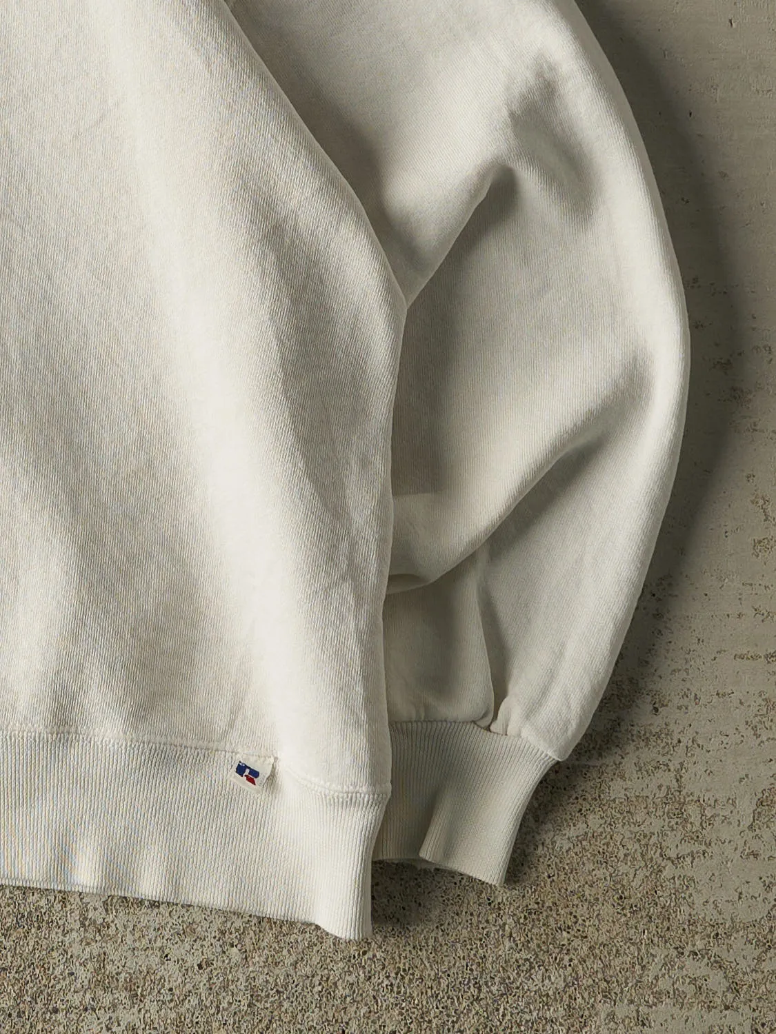 Vintage 90s White Russell Athletic Blank Crewneck (S/M) sold by Rebalance Vintage product image thumbnail 4