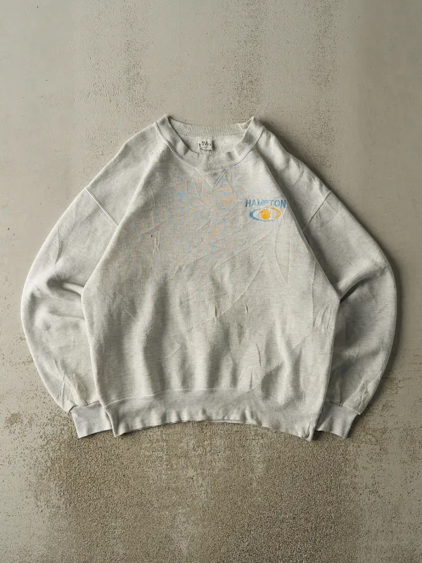 Vintage 90s Heather Grey Hampton Graphic Crewneck (L/XL) sold by Rebalance Vintage
