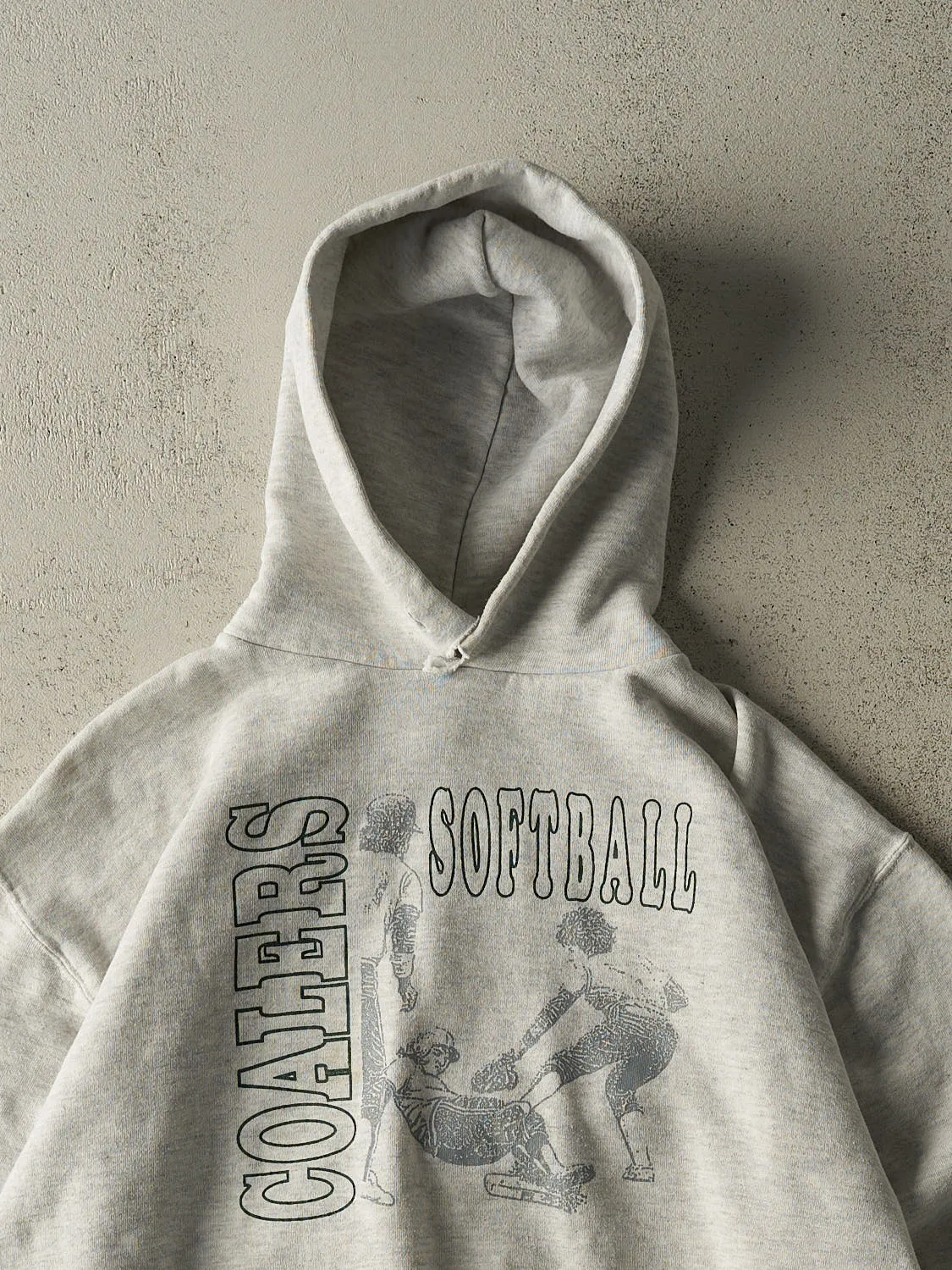 Vintage 90s Heather Grey Russell Athletic Coalers Softball Hoodie (L) sold by Rebalance Vintage product image thumbnail 2