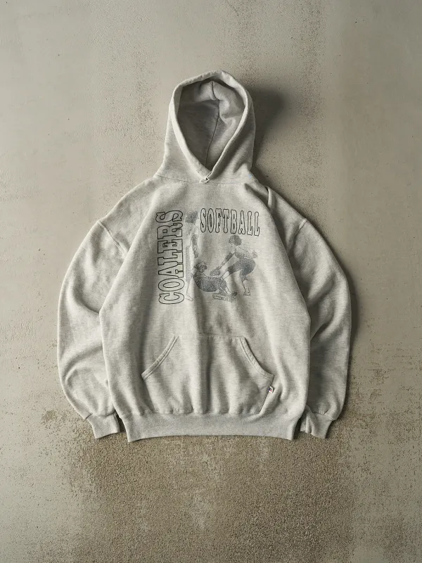 Vintage 90s Heather Grey Russell Athletic Coalers Softball Hoodie (L) sold by Rebalance Vintage