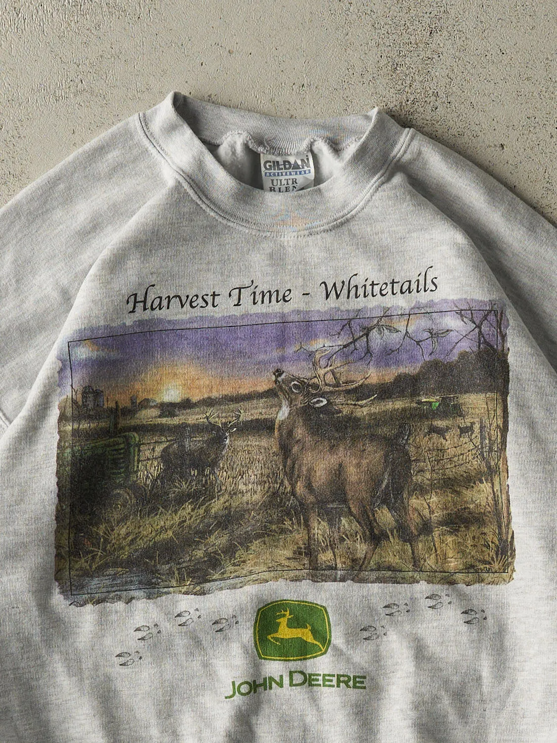 Vintage Y2K Heather Grey John Deere Harvest Time Crewneck (L/XL) sold by Rebalance Vintage product image thumbnail 2