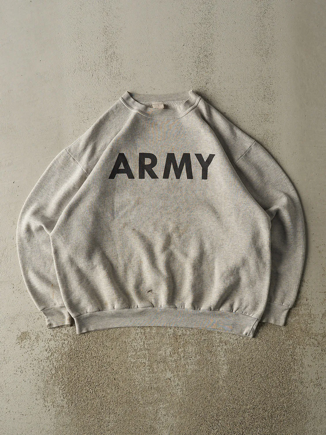 Vintage 90s Heather Grey Army Crewneck (M/L) sold by Rebalance Vintage