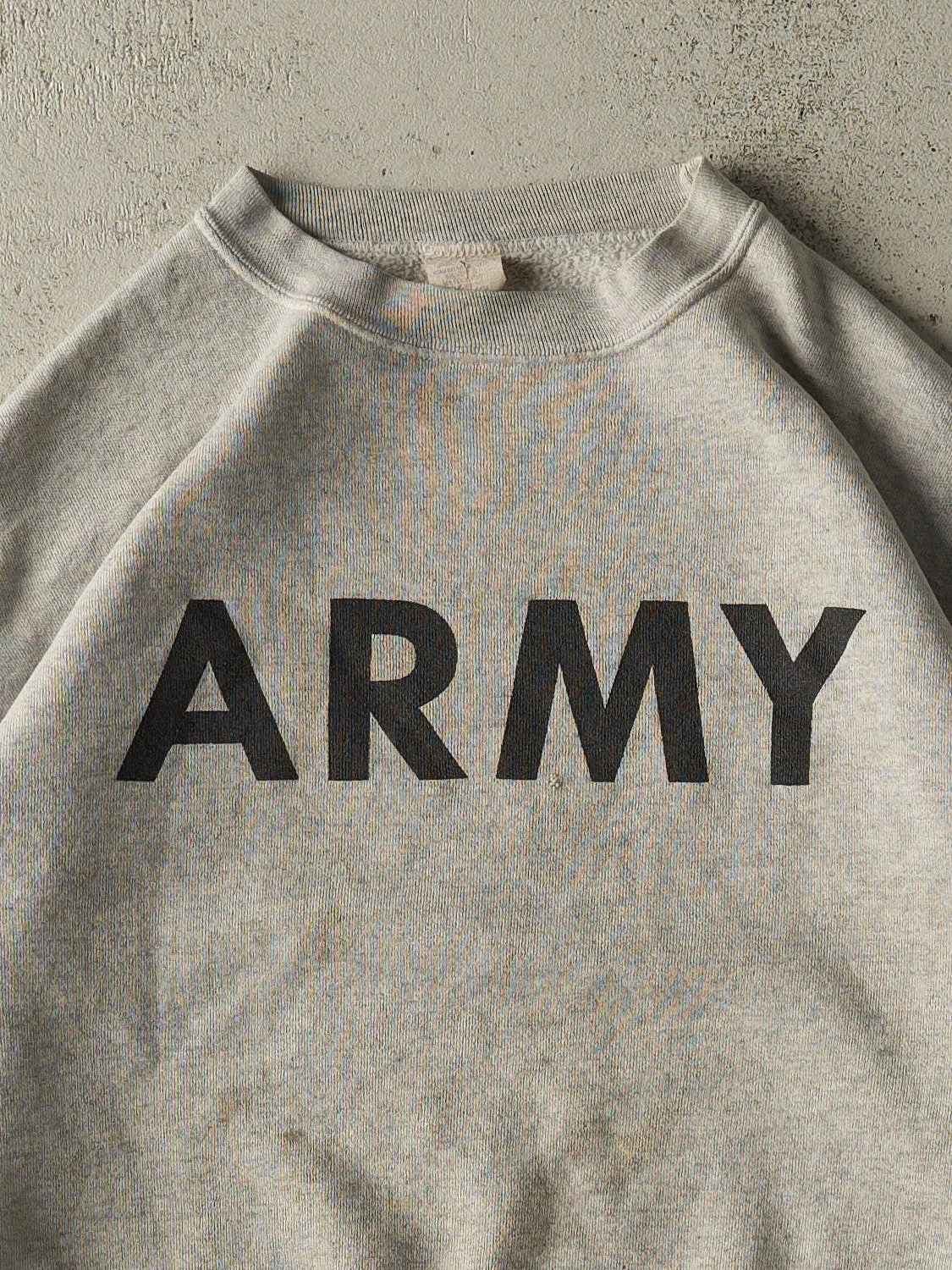 Vintage 90s Heather Grey Army Crewneck (M/L) sold by Rebalance Vintage product image thumbnail 2