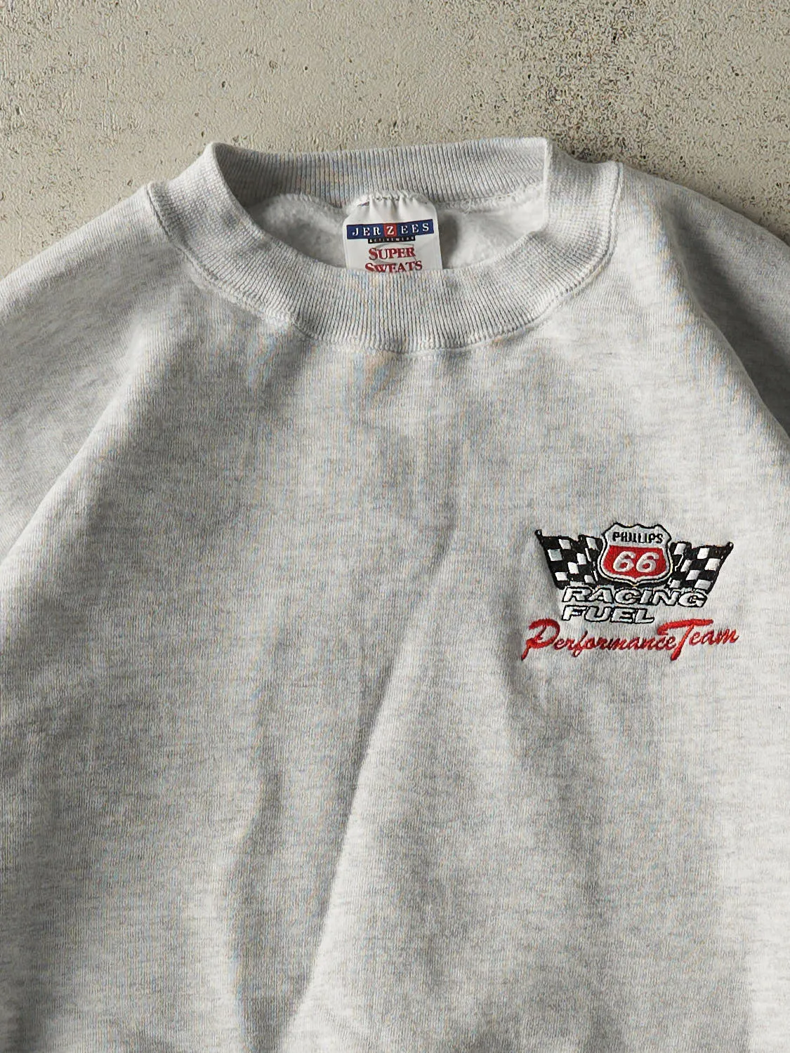 Vintage 90s Heather Grey Phillips Racing Fuel Embroidered Crewneck (XL) sold by Rebalance Vintage product image thumbnail 2