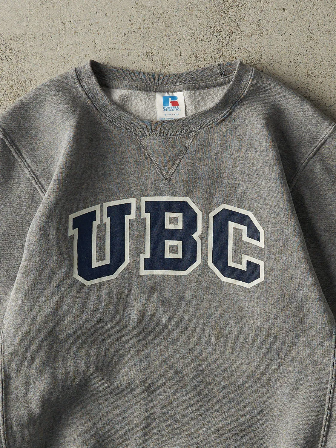 Vintage Y2K Grey Russell Athletic UBC Crewneck (XS/S) sold by Rebalance Vintage product image thumbnail 2