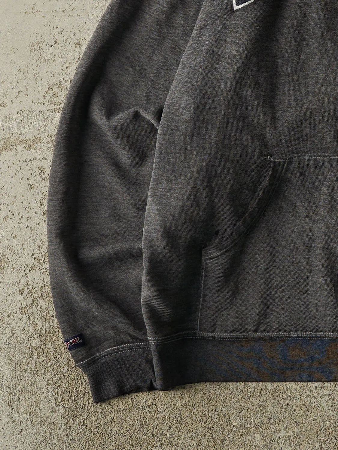 Vintage 90s Charcoal Grey Michigan Embroidered Hoodie (M/L) sold by Rebalance Vintage product image thumbnail 3