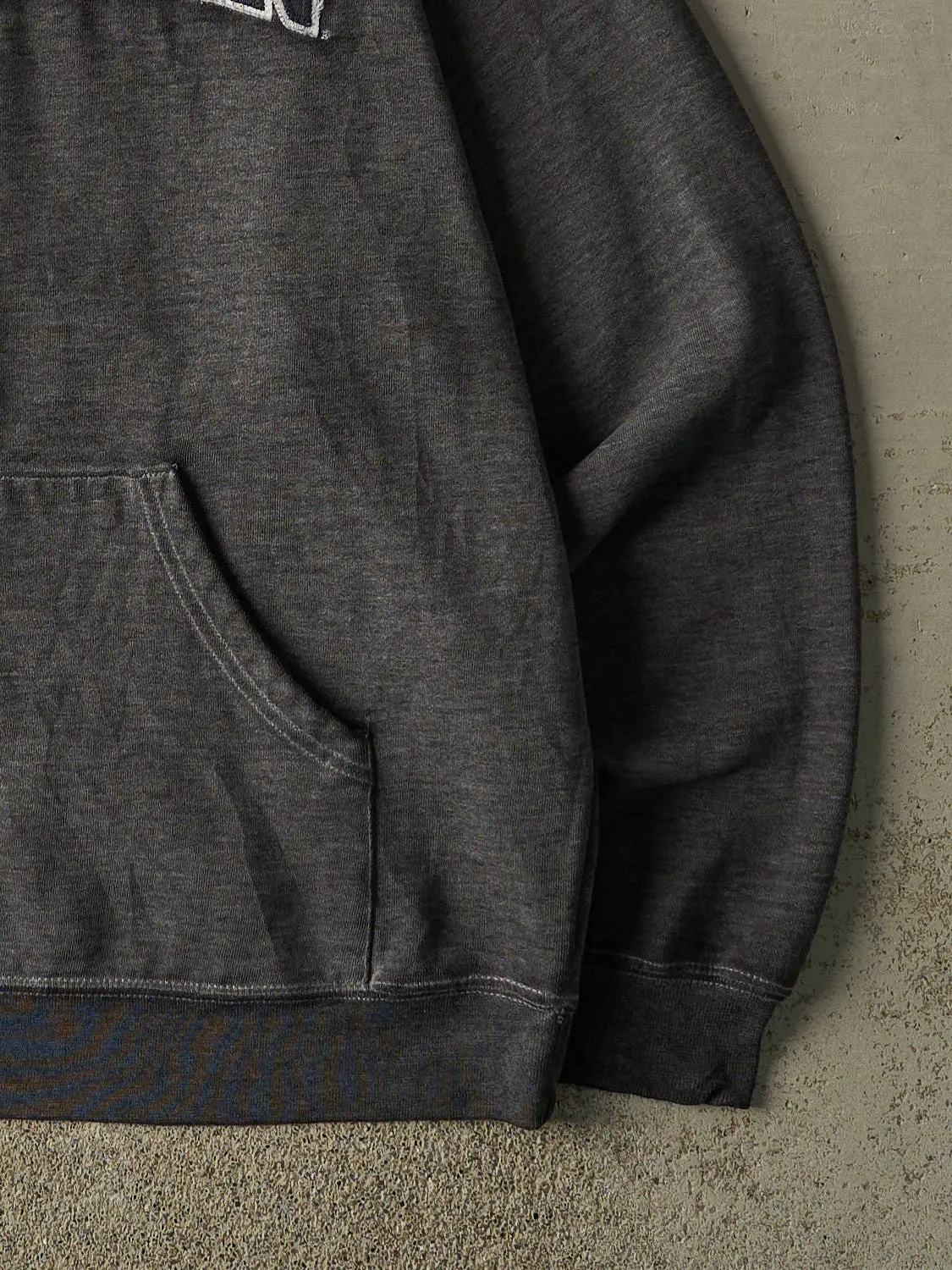 Vintage 90s Charcoal Grey Michigan Embroidered Hoodie (M/L) sold by Rebalance Vintage product image thumbnail 4