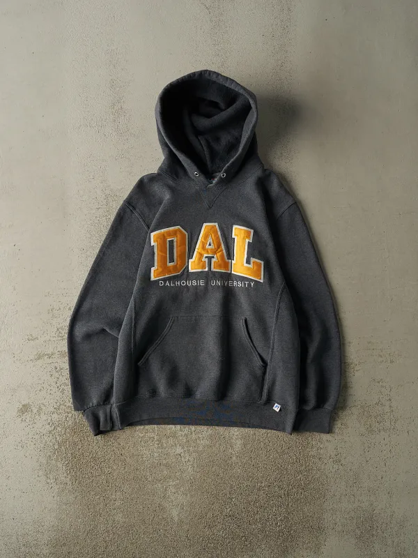 Vintage Y2K Charcoal Grey Russell Athletic Dalhousie University Embroidered Hoodie (M) sold by Rebalance Vintage
