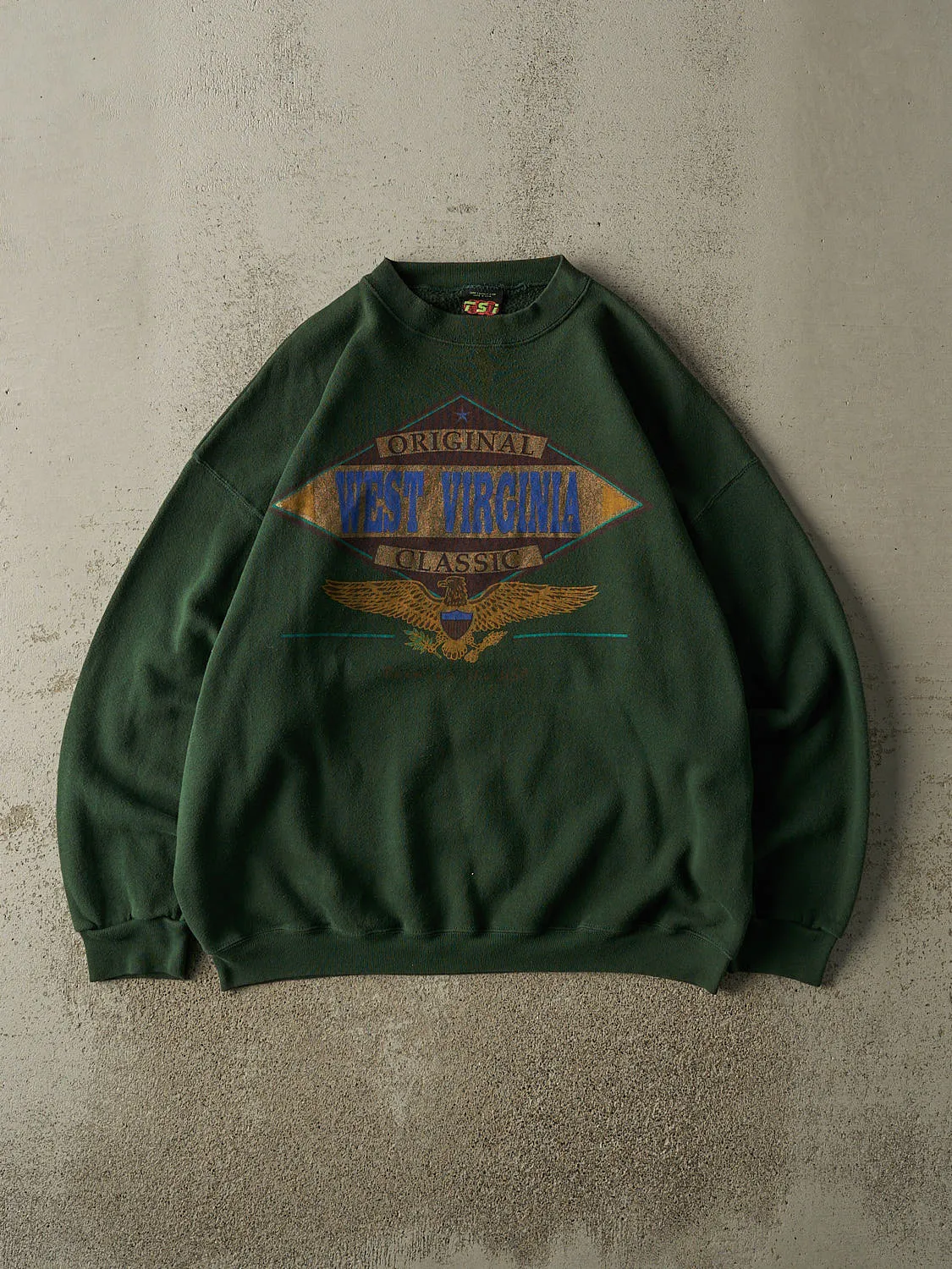 Vintage 80s Green West Virginia Classic Crewneck (XL/XXL) sold by Rebalance Vintage