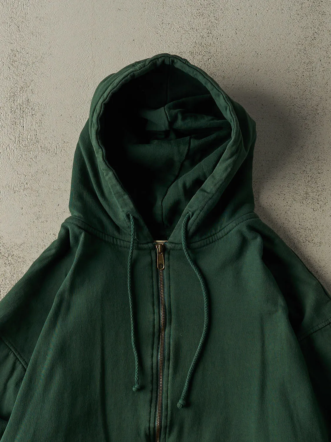 Vintage 90s Green Thermal Lined Zip Up Hoodie (L/XL) sold by Rebalance Vintage product image thumbnail 2
