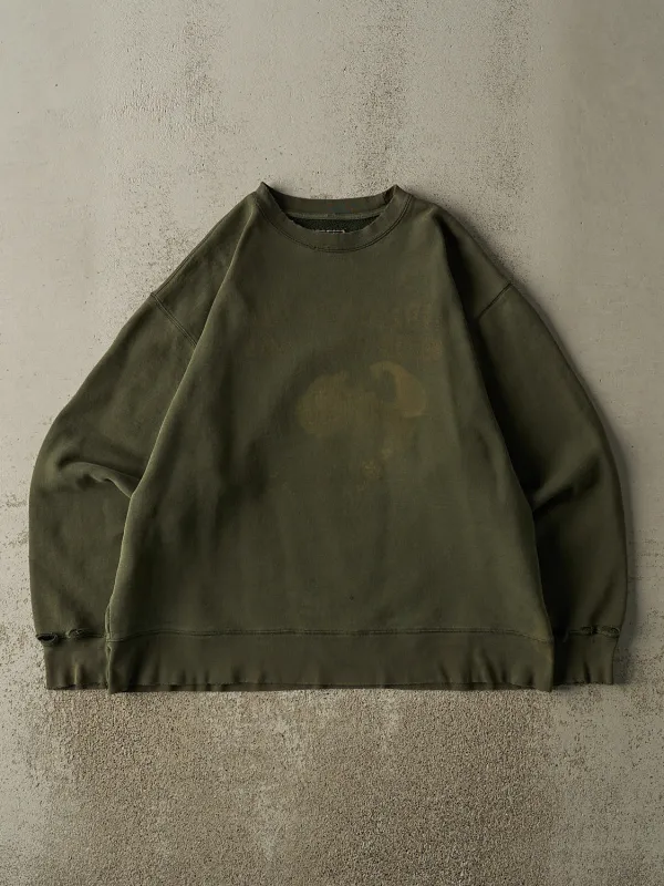 Vintage 90s Sun Faded Green Abercrombie & Fitch Logo Crewneck (L/XL) sold by Rebalance Vintage