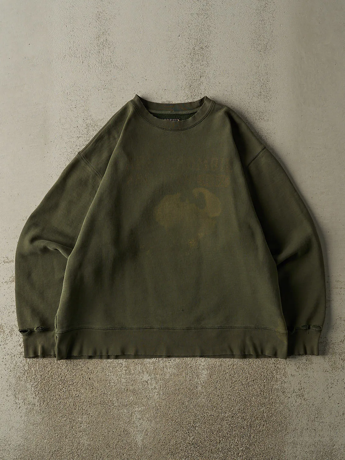 Vintage 90s Sun Faded Green Abercrombie & Fitch Logo Crewneck (L/XL) sold by Rebalance Vintage