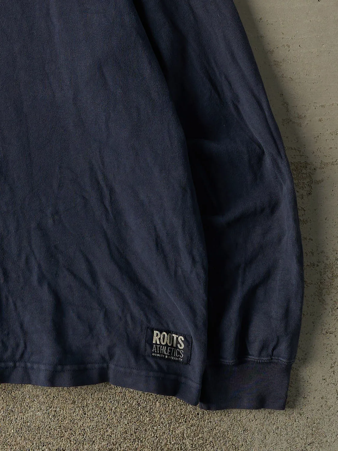 Vintage Y2K Navy Blue Roots Athletics Quarter Zip (L/XL) sold by Rebalance Vintage product image thumbnail 4