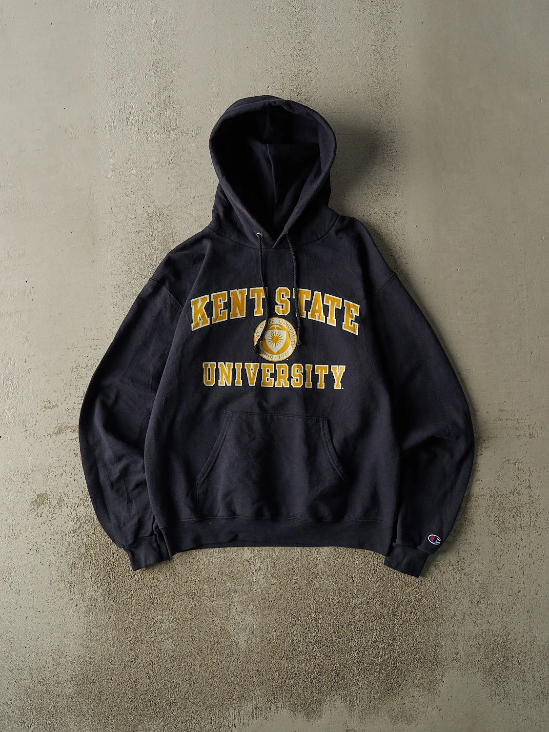 Vintage Y2K Navy Blue Kent State University Champion Hoodie (S/M) sold by Rebalance Vintage