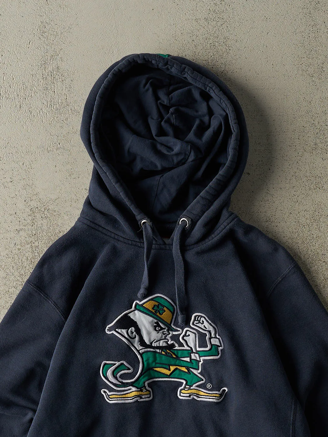 Vintage Y2K Navy Blue University of Notre Dame Hoodie (M/L) sold by Rebalance Vintage product image thumbnail 2