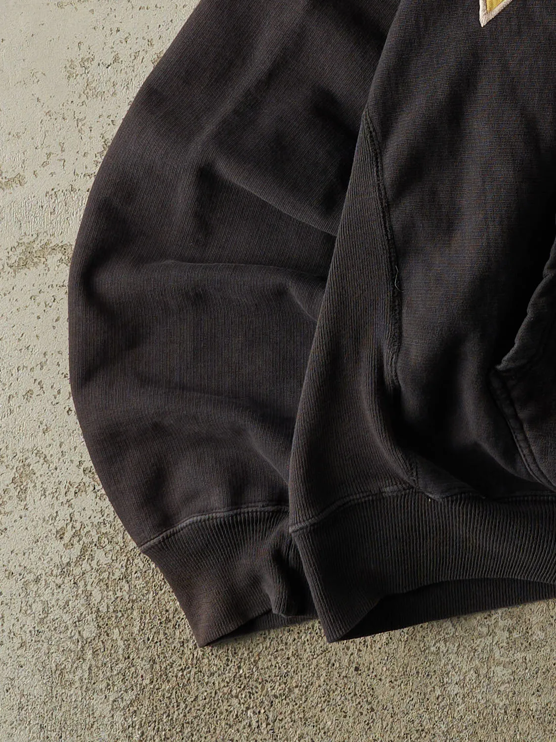 Vintage 90s Faded Black Purdue University Embroidered Hoodie (M/L) sold by Rebalance Vintage product image thumbnail 3