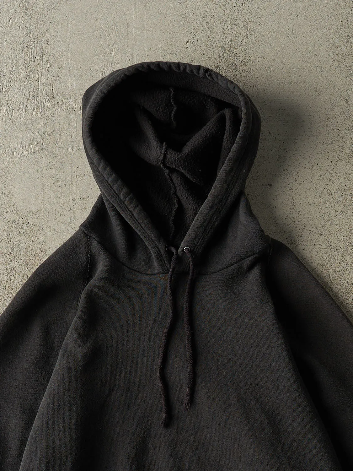 Vintage 90s Faded Black Blank Hoodie (M/L) sold by Rebalance Vintage product image thumbnail 2