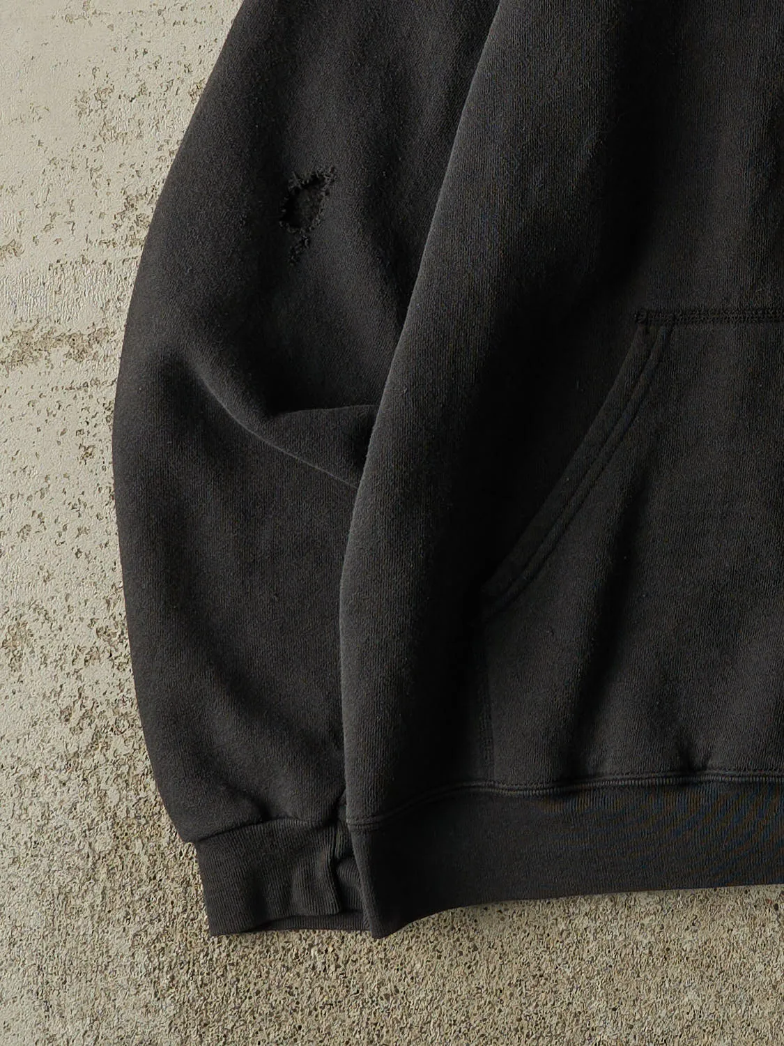 Vintage 90s Faded Black Blank Hoodie (M/L) sold by Rebalance Vintage product image thumbnail 3