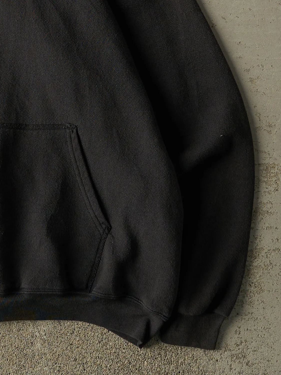 Vintage 90s Faded Black Blank Hoodie (M/L) sold by Rebalance Vintage product image thumbnail 4