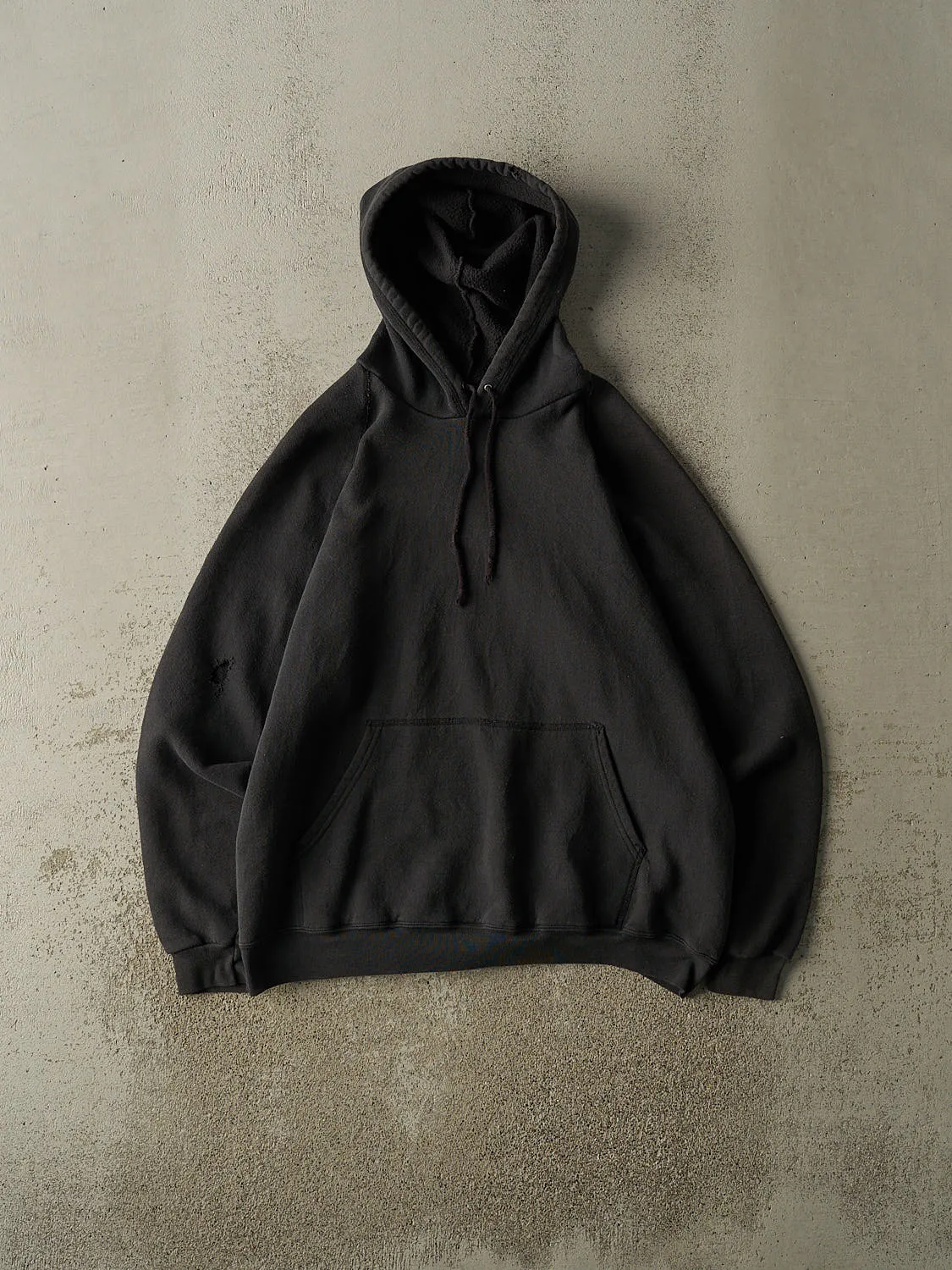 Vintage 90s Faded Black Blank Hoodie (M/L) sold by Rebalance Vintage
