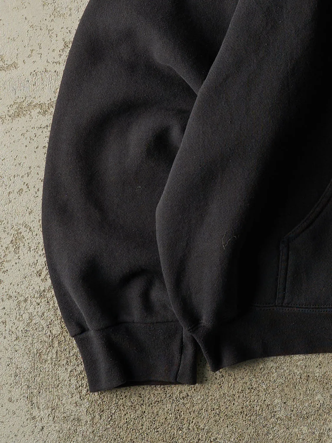 Vintage 90s Faded Black Blank Zip Up Hoodie (XL) sold by Rebalance Vintage product image thumbnail 3