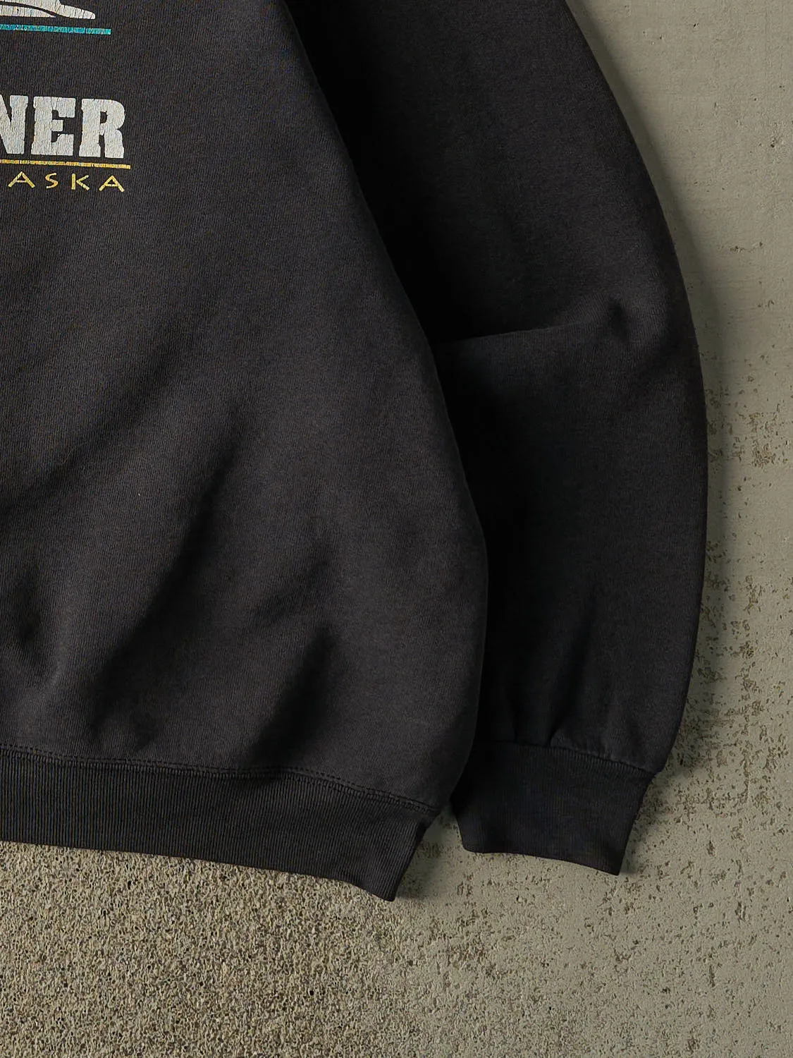 Vintage 90s Faded Black Alaska Marathon Crewneck (L/XL) sold by Rebalance Vintage product image thumbnail 4