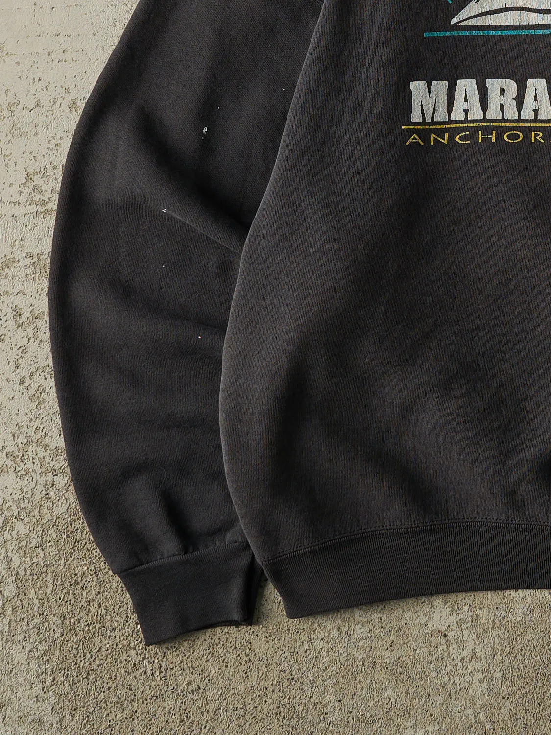 Vintage 90s Faded Black Alaska Marathon Crewneck (L/XL) sold by Rebalance Vintage product image thumbnail 3