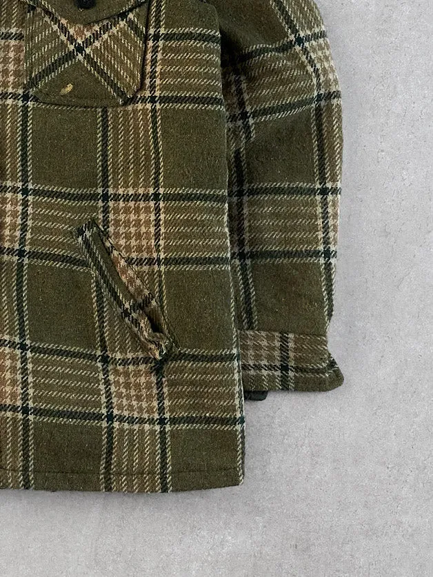 Vintage 90s Moss Green and Brown Sears Sports Plaid Collared Button Up (M) sold by Rebalance Vintage product image thumbnail 3