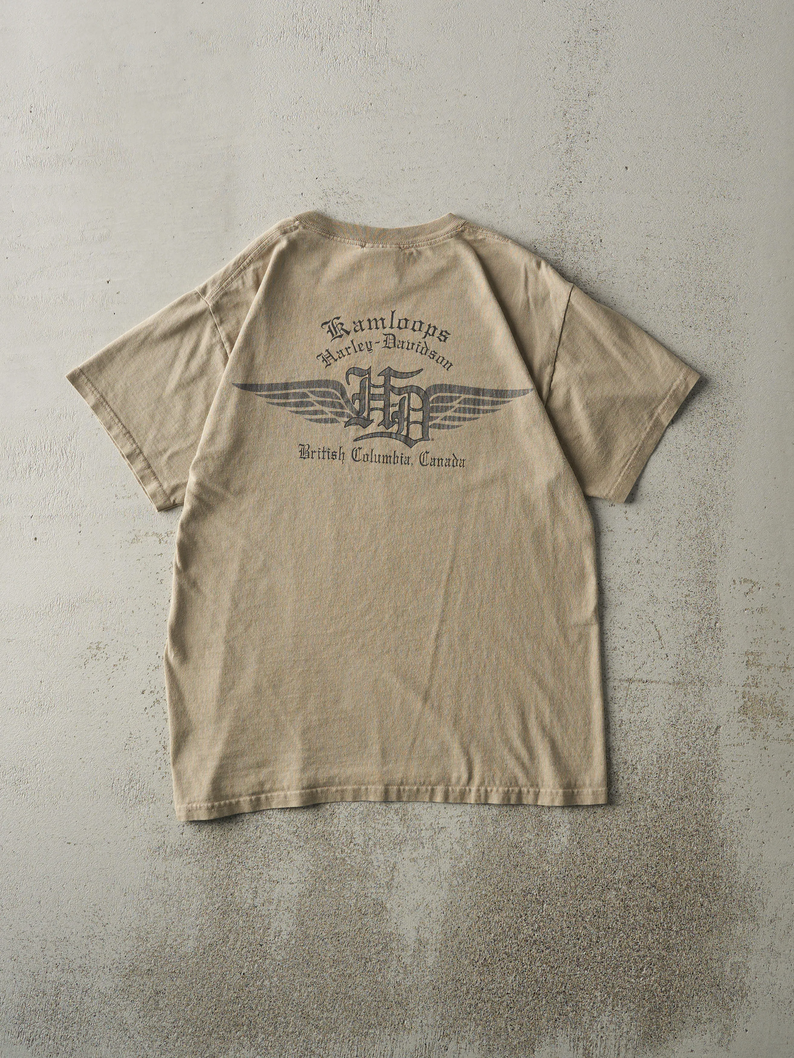 Vintage 06' Beige British Columbia Harley Davidson Tee (S) sold by Rebalance Vintage product image thumbnail 2