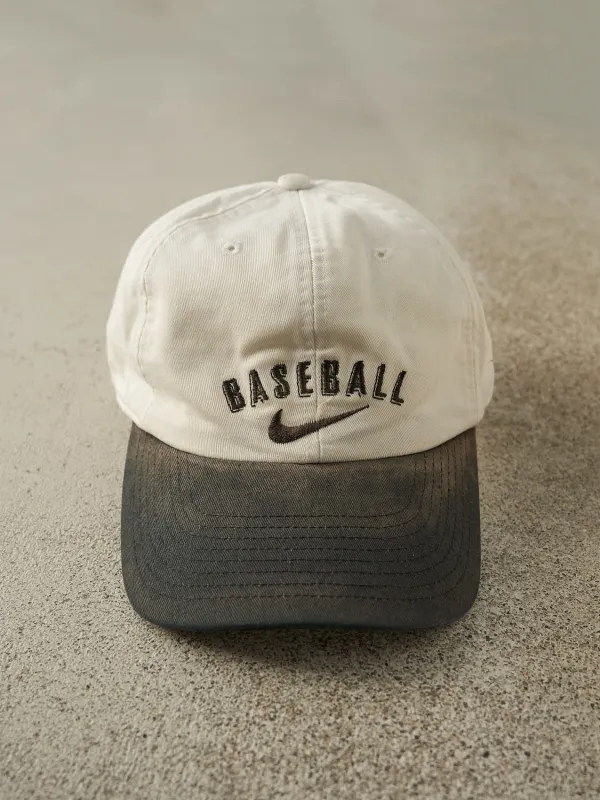 Vintage 90s Black & White Nike Baseball Embroidered Strapback (O/S) made by Rebalance Vintage